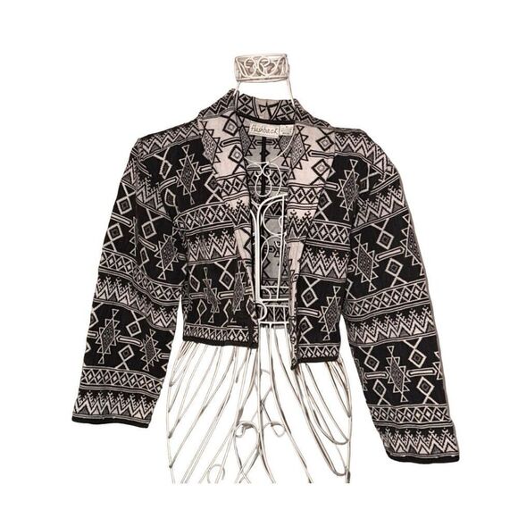 Authentic VINTAGE VTG RARE FLASHBACK SOUTHWESTERN CROPPED WESTERN AZTEC KILIM Th - Picture 2 of 8